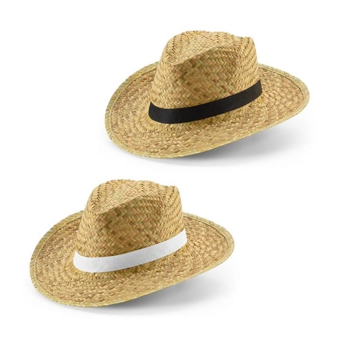 Sombrero de paja natural con cinta de poliéster ref 99082