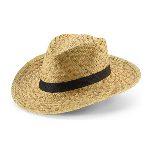 Sombrero de paja natural con cinta de poliéster ref 99082