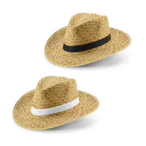 Sombrero de paja natural con cinta de poliéster ref 99082