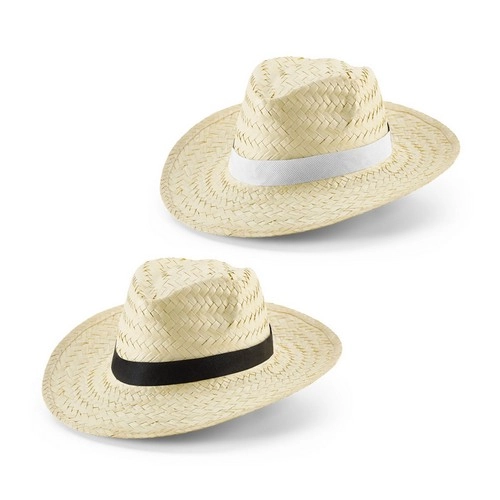 Sombrero de paja natural con cinta de poliéster ref 99084