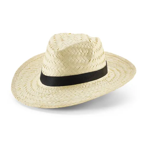 Sombrero de paja natural con cinta de poliéster ref 99084