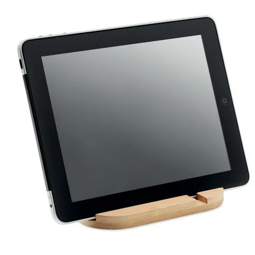 Soporte de bambú para tablet y smartphone ajustable ref MO6603 - Back Madera