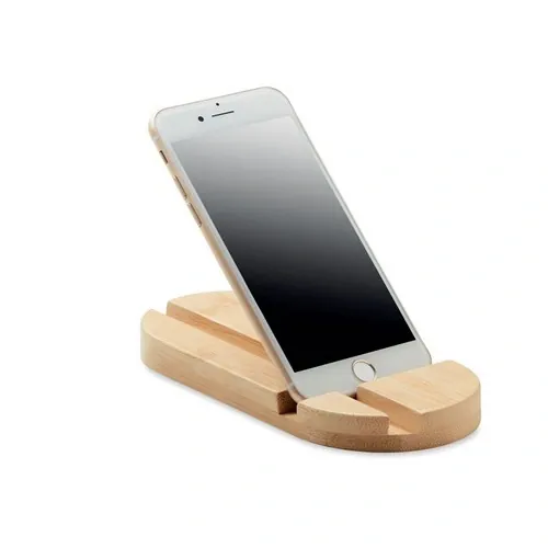 Soporte de bambú para tablet y smartphone ajustable ref MO6603 - Side Madera