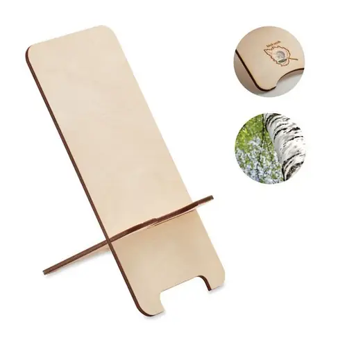 Soporte de teléfono de madera de abedul con semillas ref MO6690 - Madera