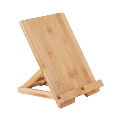 Soporte plegable de bambú para tableta y teléfono ref MO6317 - Front Madera