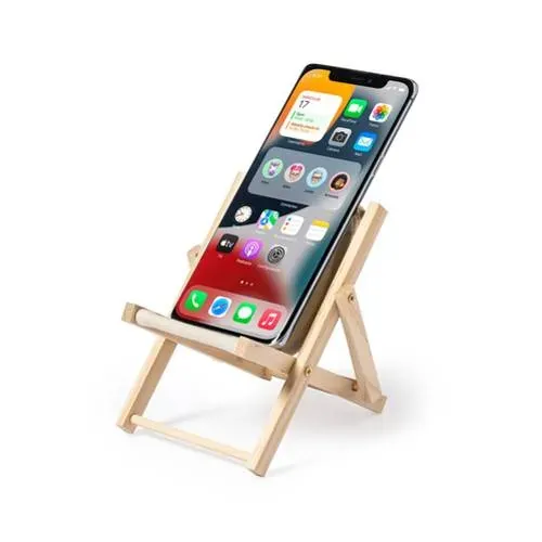 Soporte para smartphone plegable en madera y algodón ref 1609 - 04