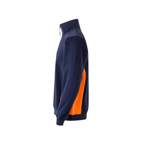 Sudadera bicolor con cuello alto y media cremallera ref 36044 - Azul Marino 04