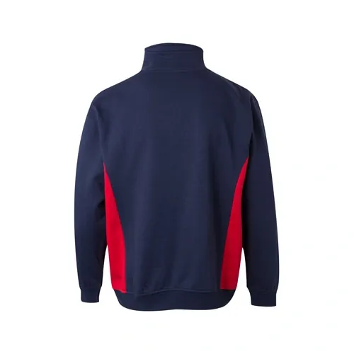 Sudadera bicolor con cuello alto y media cremallera ref 36044 - Azul Marino 06