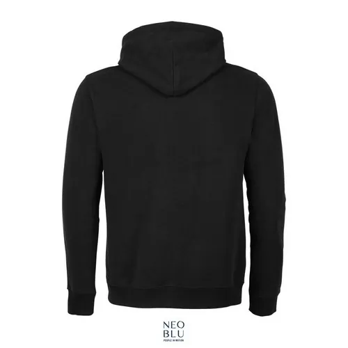 Sudadera French Terry con capucha sin etiqueta 320GSM ref S03196 - Negro Profundo Back