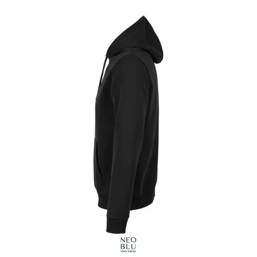Sudadera French Terry con capucha sin etiqueta 320GSM ref S03196 - Negro Profundo Side