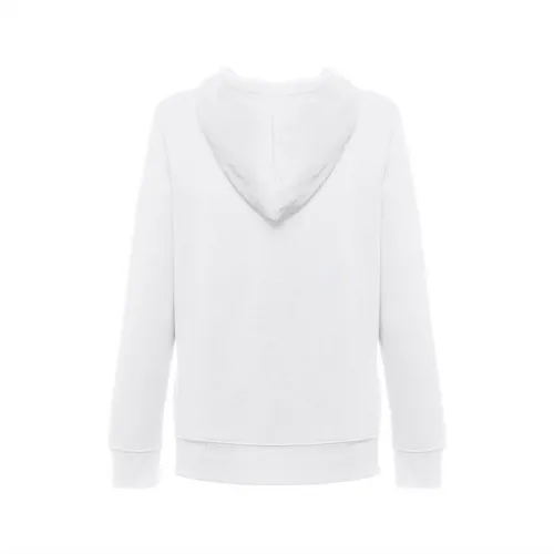 Sudadera mujer con capucha forrada y bolsillos marsupiales ref 30257 - Blanco 02