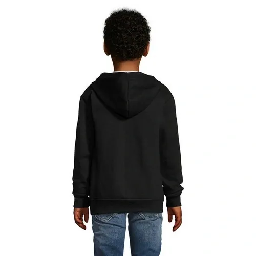Sudadera Niño con capucha y bolsillos canguro ref S02092 - Back Negronegro Opaco