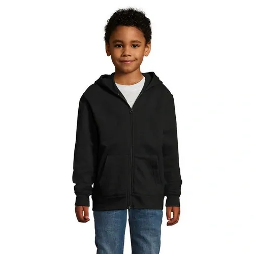 Sudadera Niño con capucha y bolsillos canguro ref S02092 - Front Negronegro Opaco