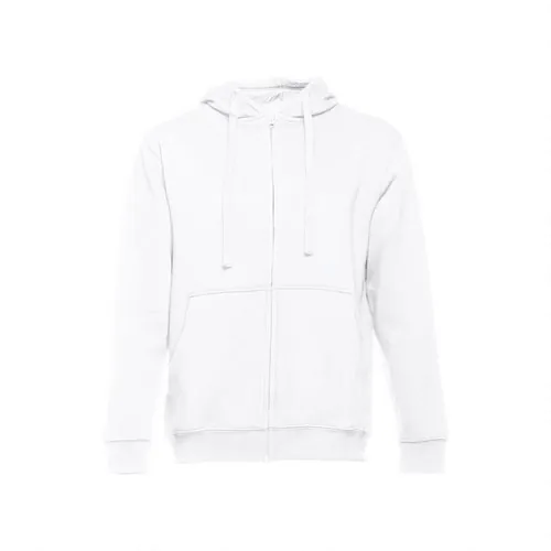 Sudadera unisex con capucha forrada y bolsillos marsupiales ref 30256 - Blanco 01