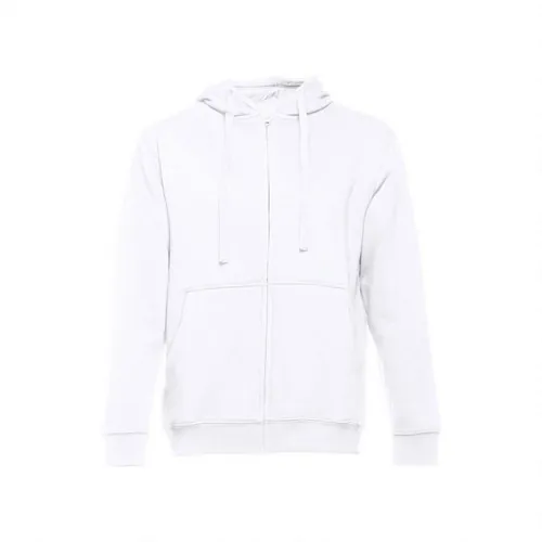Sudadera unisex con capucha forrada y bolsillos marsupiales ref 30256 - Blanco