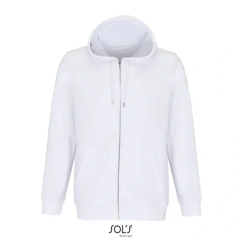 Sudadera unisex con cremallera y capucha orgánica 280GSM ref S04237 - Blanco