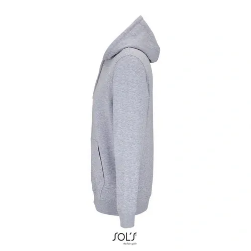Sudadera unisex con cremallera y capucha orgánica 280GSM ref S04237 - Gris Mezcla Side