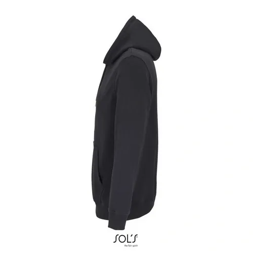Sudadera unisex con cremallera y capucha orgánica 280GSM ref S04237 - Negro Side