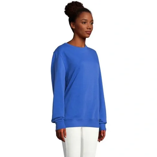 Sudadera unisex de algodón orgánico con cuello redondo ref S03574 - Back Azul Royal