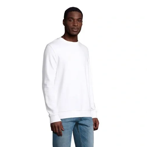 Sudadera unisex de algodón orgánico con cuello redondo ref S03574 - Back Blanco