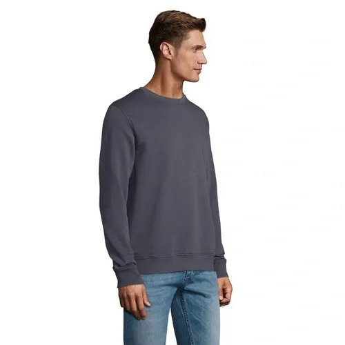 Sudadera unisex de algodón orgánico con cuello redondo ref S03574 - Back Deep Charcoal Grey