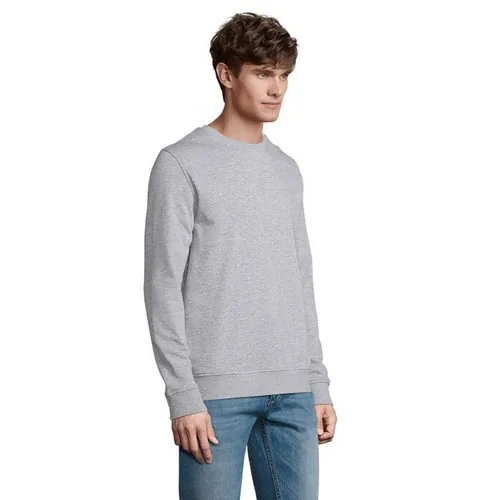 Sudadera unisex de algodón orgánico con cuello redondo ref S03574 - Back Gris Melange 2