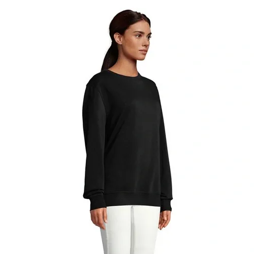 Sudadera unisex de algodón orgánico con cuello redondo ref S03574 - Back Negronegro Opaco
