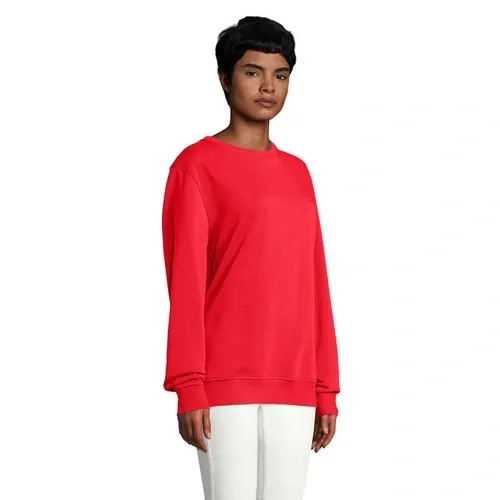 Sudadera unisex de algodón orgánico con cuello redondo ref S03574 - Back Rojo