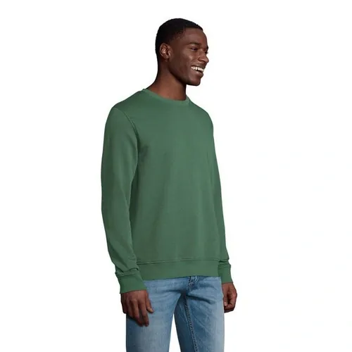 Sudadera unisex de algodón orgánico con cuello redondo ref S03574 - Back Verde Botella Oscuro