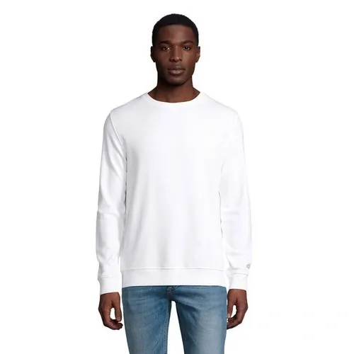Sudadera unisex de algodón orgánico con cuello redondo ref S03574 - Blanco