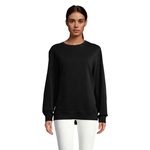 Sudadera unisex de algodón orgánico con cuello redondo ref S03574 - Front Negronegro Opaco