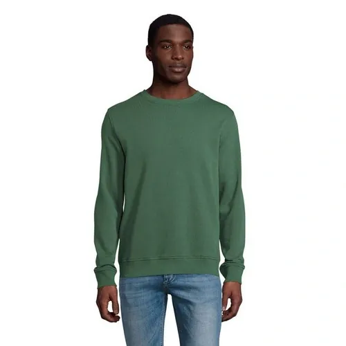 Sudadera unisex de algodón orgánico con cuello redondo ref S03574 - Front Verde Botella Oscuro