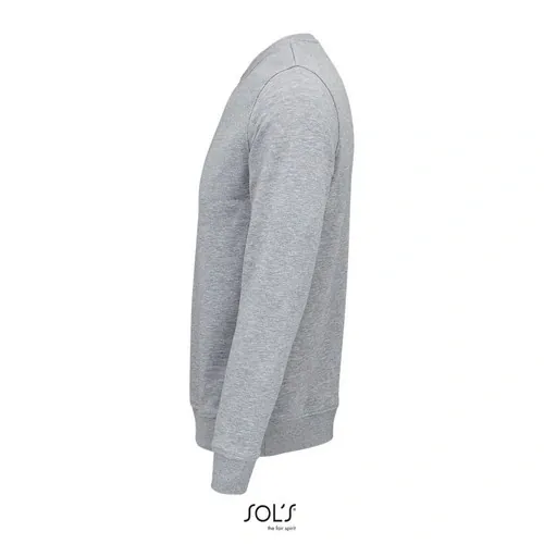 Sudadera unisex de algodón orgánico con cuello redondo ref S03574 - Gris Mezcla Side