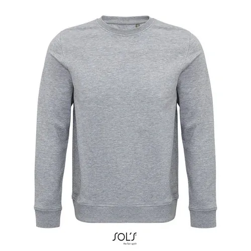 Sudadera unisex de algodón orgánico con cuello redondo ref S03574 - Gris Mezcla