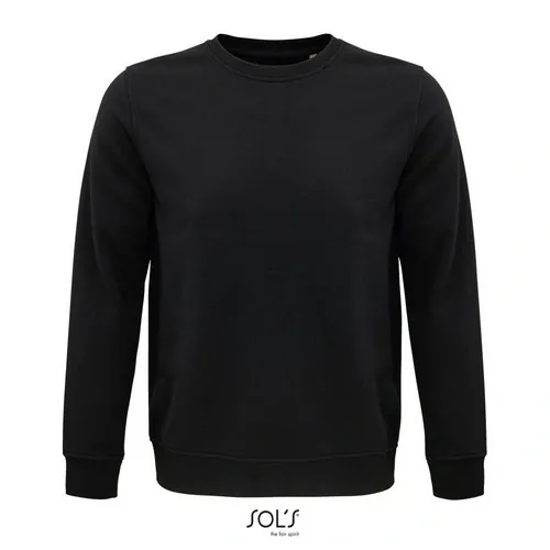 Sudadera unisex de algodón orgánico con cuello redondo ref S03574 - Negro