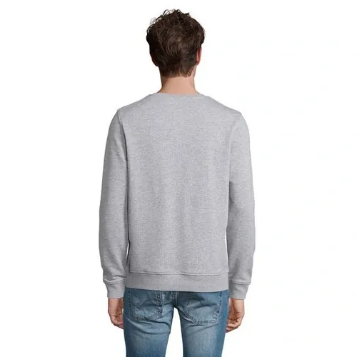 Sudadera unisex de algodón orgánico con cuello redondo ref S03574 - Side Gris Melange 2