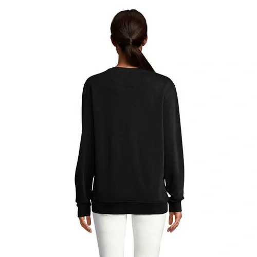 Sudadera unisex de algodón orgánico con cuello redondo ref S03574 - Side Negronegro Opaco