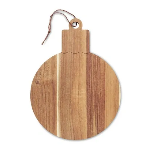 Tabla de madera de acacia en forma de adorno navideño ref CX1537 - Back Madera