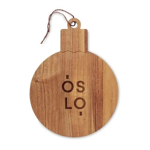 Tabla de madera de acacia en forma de adorno navideño ref CX1537 - Printed Madera