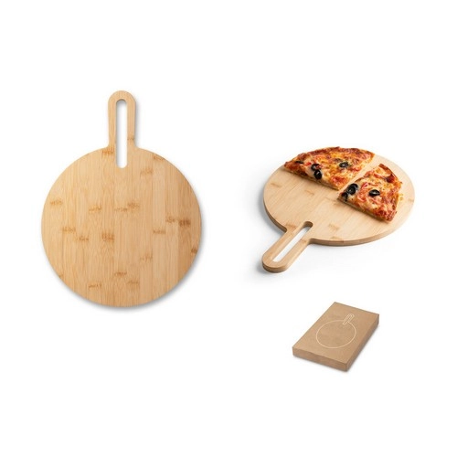 Tabla de servir de bambú con asa ideal para pizzas ref 94259