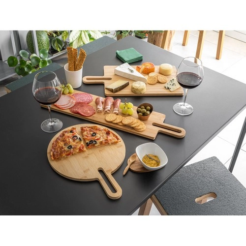 Tabla de servir de bambú con asa ideal para pizzas ref 94259