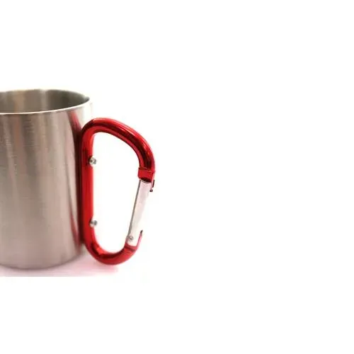 Taza de acero inox con asa mosquetón en vivos colores ref 4509 - 03