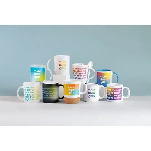 Taza de cerámica para sublimación con base de corcho ref MO6323 - Item Detail Picture Blanco