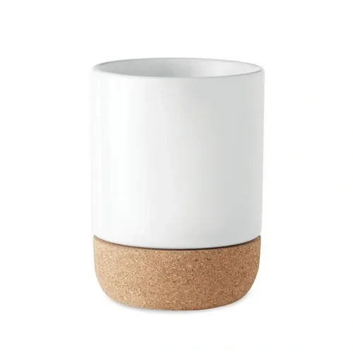 Taza de cerámica para sublimación con base de corcho ref MO6323 - Side Blanco