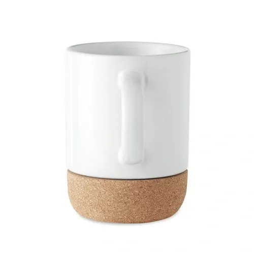 Taza de cerámica para sublimación con base de corcho ref MO6323 - Top Blanco