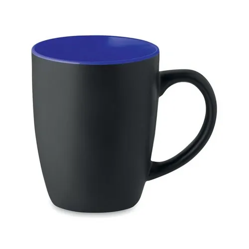 Taza cerámica negra mate con interior brillante ref MO6840 - Azul Royal