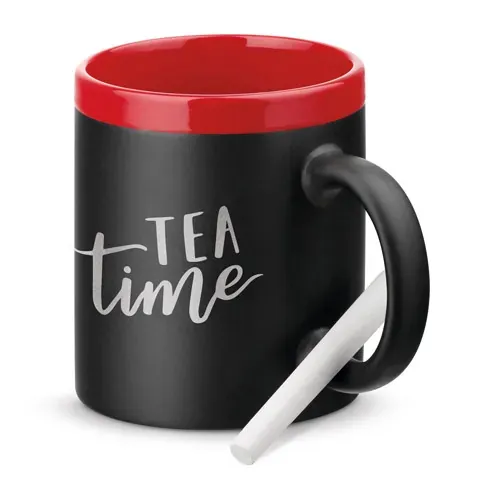 Taza cerámica con tiza para personalizar ref 93957 - Rojo 01
