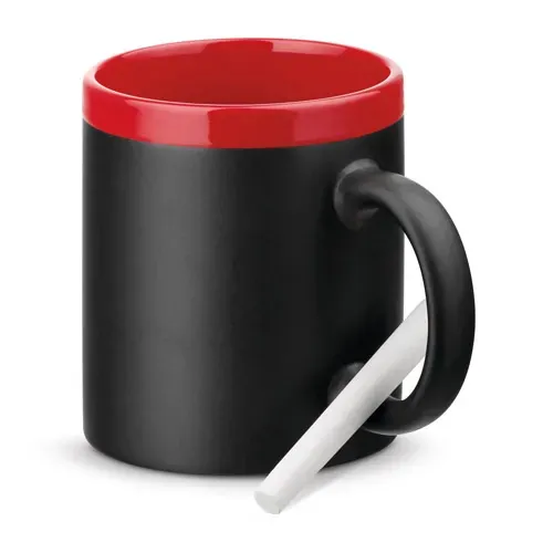 Taza cerámica con tiza para personalizar ref 93957 - Rojo 02
