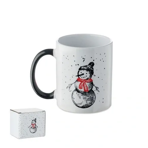 Taza de cerámica navideña 300 ml en caja de regalo ref CX1571 - Negro Rojo