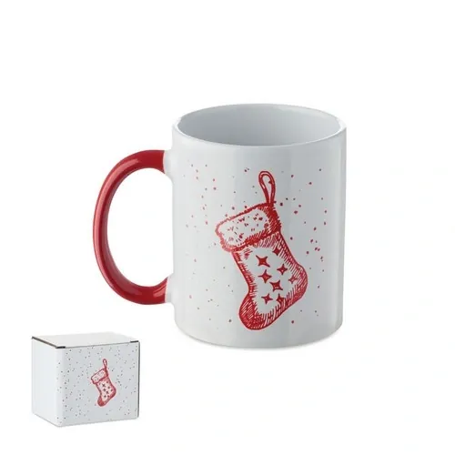 Taza de cerámica navideña 300 ml en caja de regalo ref CX1571 - Rojo